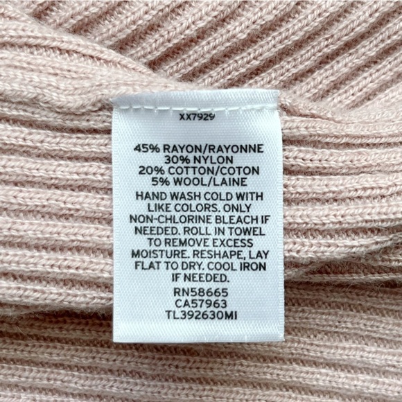 Leith Ribbed Shawl Cocoon Open Front Cardigan Sweater in Dusty Rose Pink, XS‎ - Picture 11 of 12